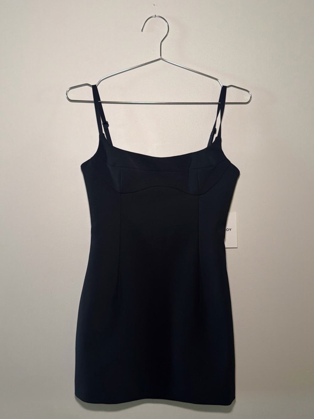Venroy Black Mini Spaghetti-Strap Dress